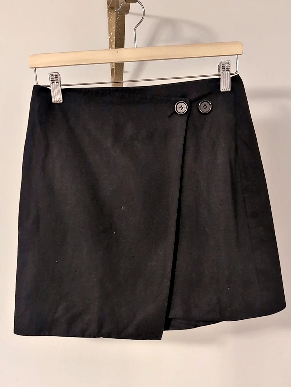 COS Asymmetric Mini Wrap Skirt Black Size 6